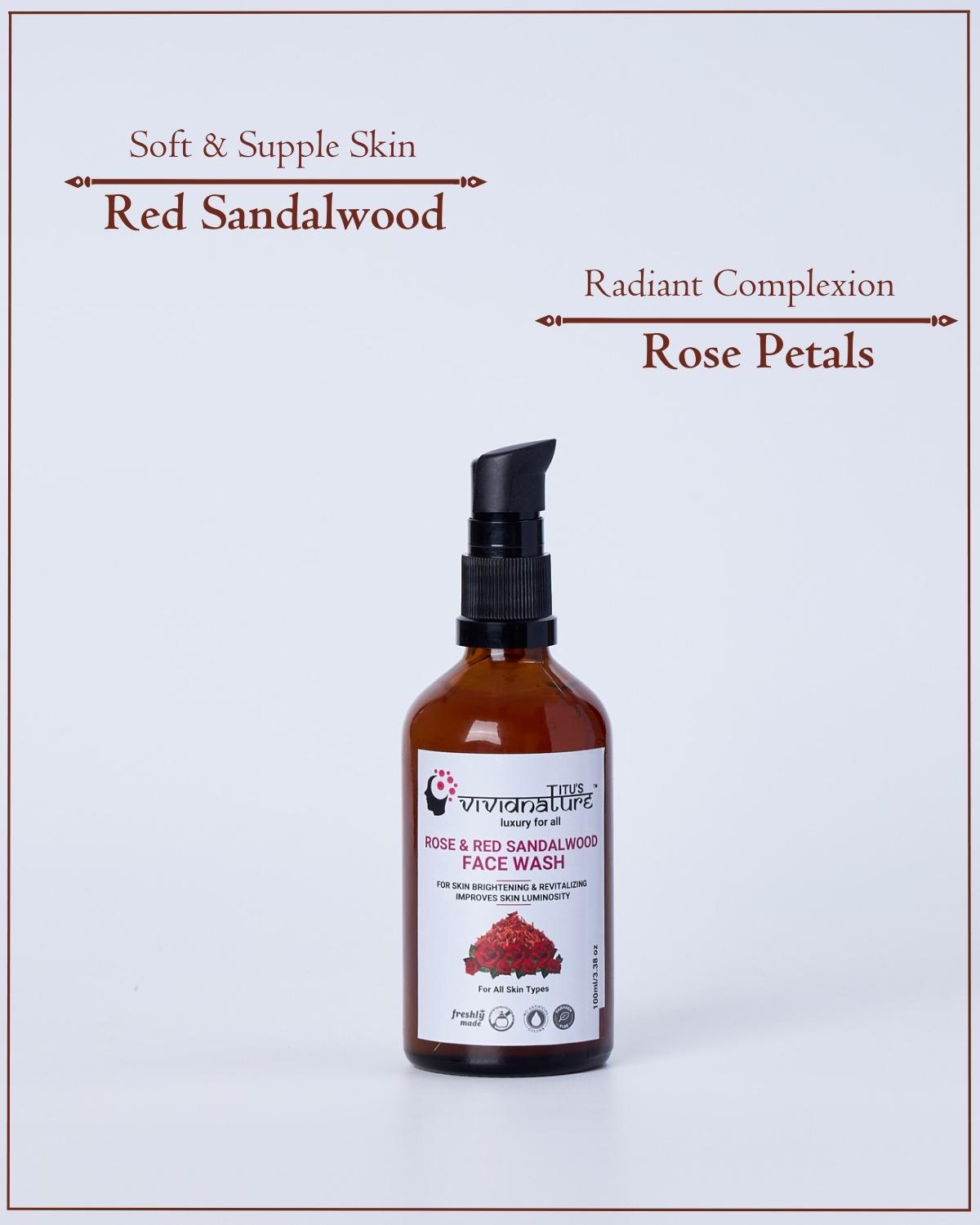 Rose | Red Sandalwood | Organic Face Wash | Best for All Skin Types