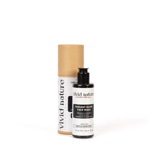 Radiant Glow Face Wash - Organic Cleanser with Kumkumadi, Geranium & Aloe Vera for Dry Skin