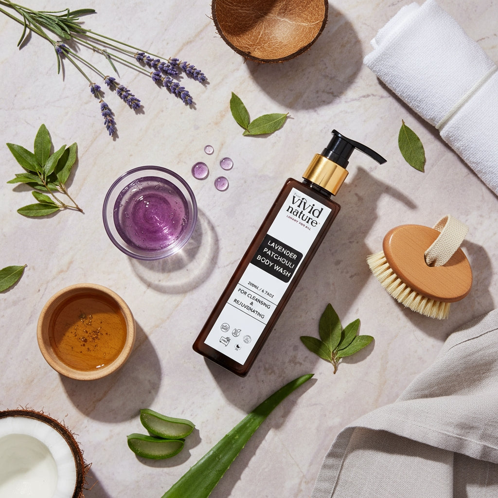 Lavender patchouli organic body wash | Body wash for glowing skin