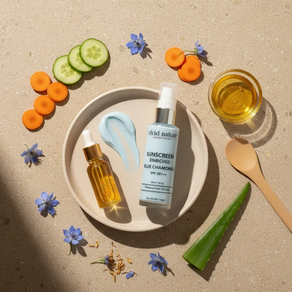 Sunscreen | spf30+++ | Sunscreen Best For Face | Sunscreen Natural | Blue Chamomile